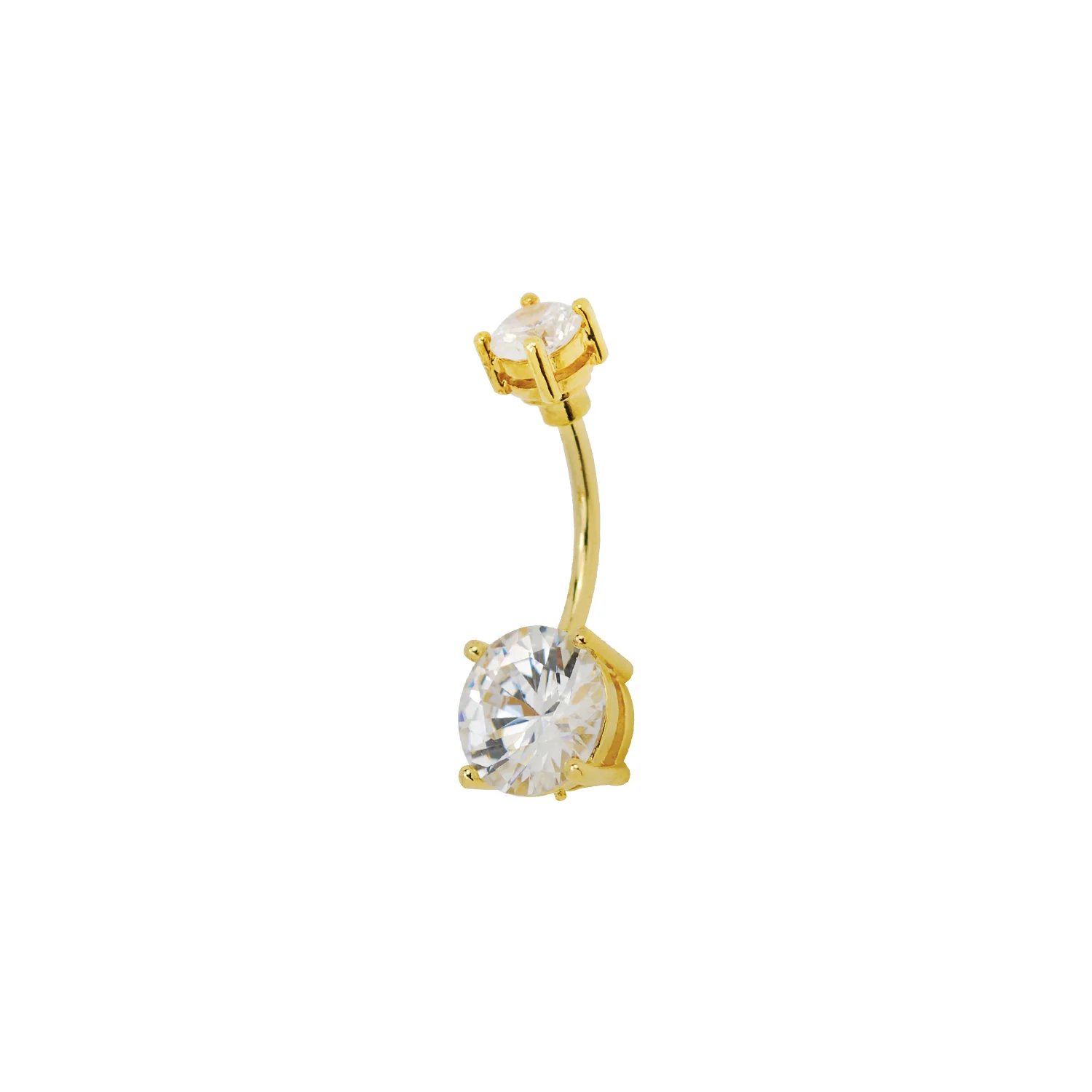 Baby Phat 14 Gauge Navel Jewelry - Clear Crystal - Gold Plated - Image 3