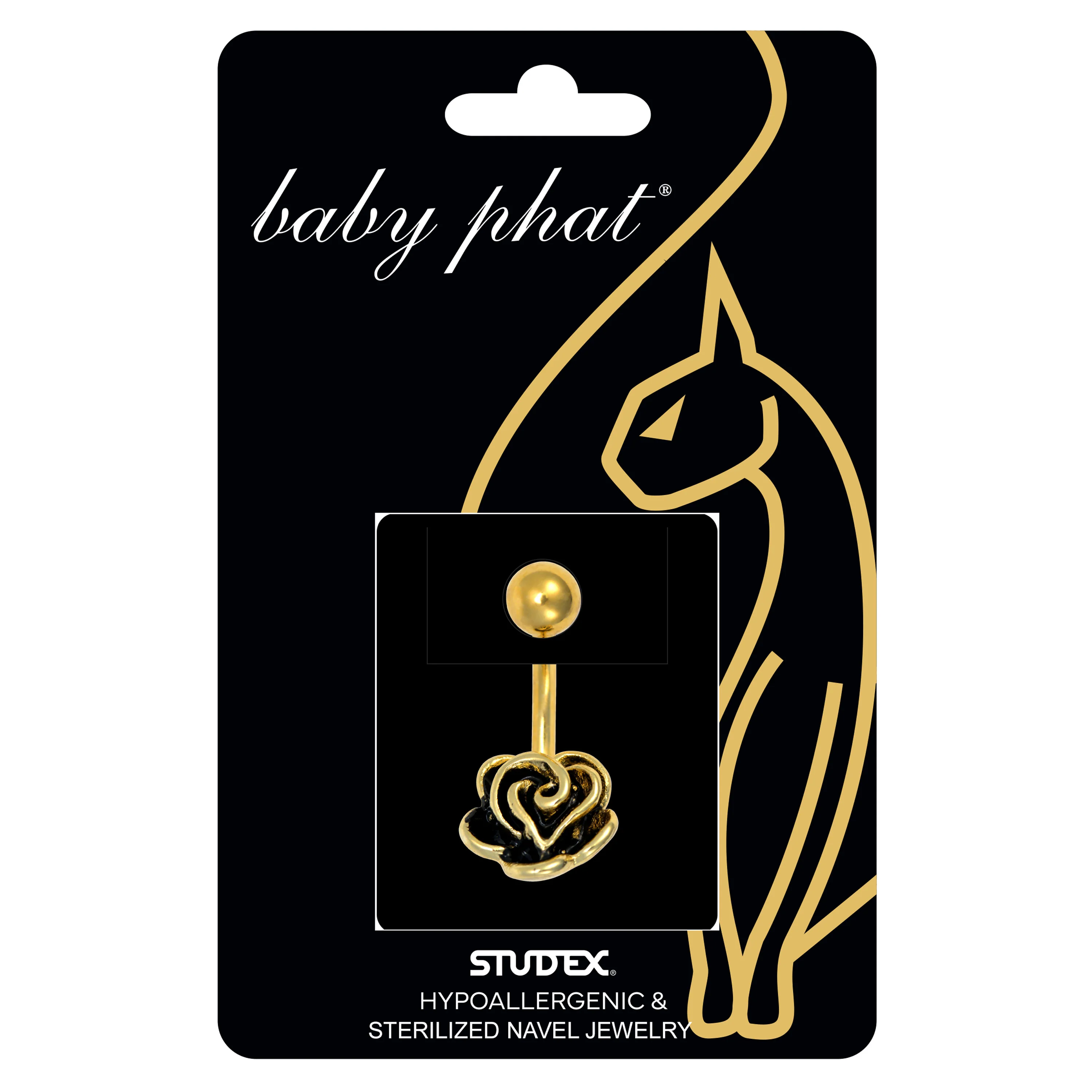 Baby Phat 14 Gauge Flower Navel Jewelry - Gold Plated - Image 3