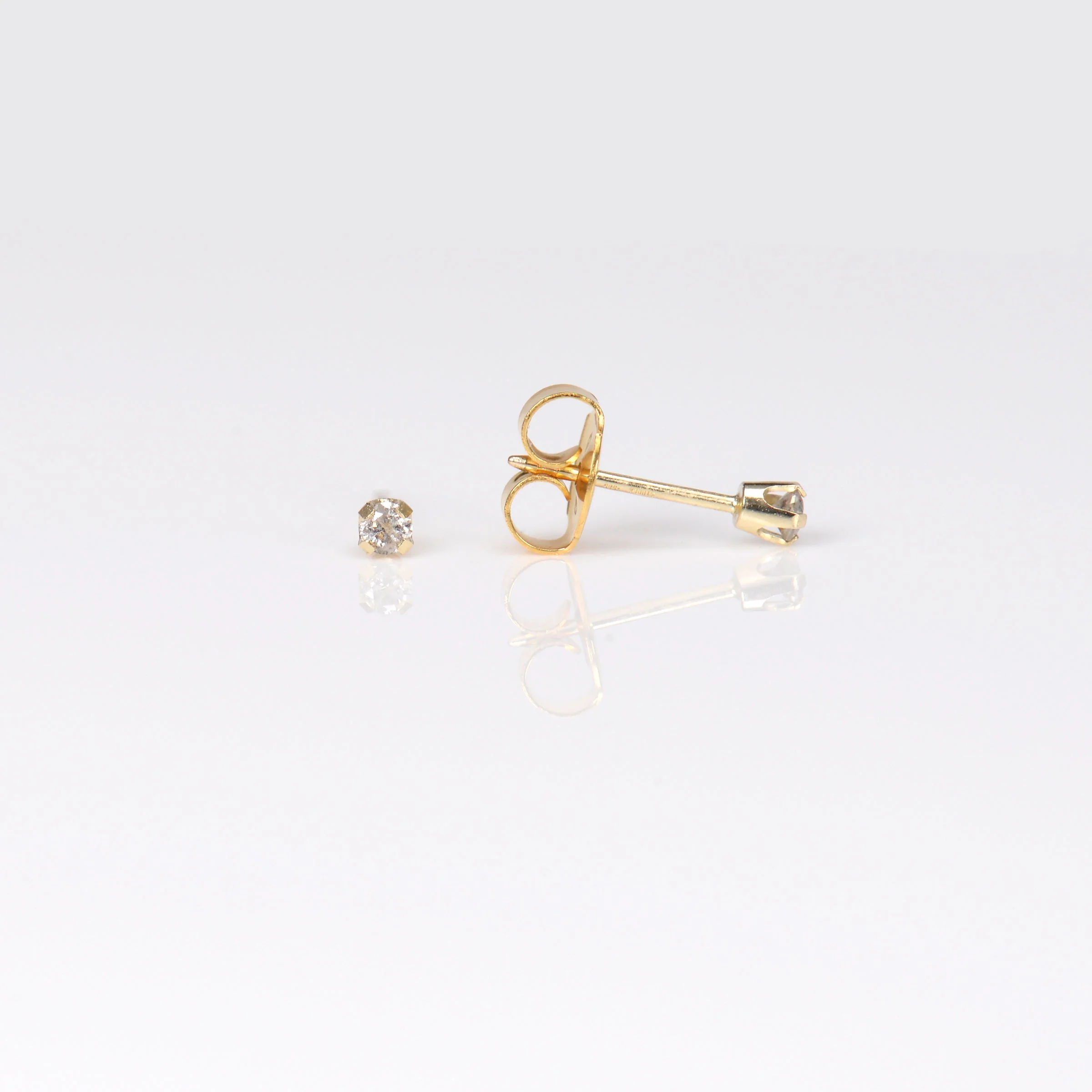 System 75 Lab Created Diamond Piercing Studs - 3 points - 14K Yellow Gold