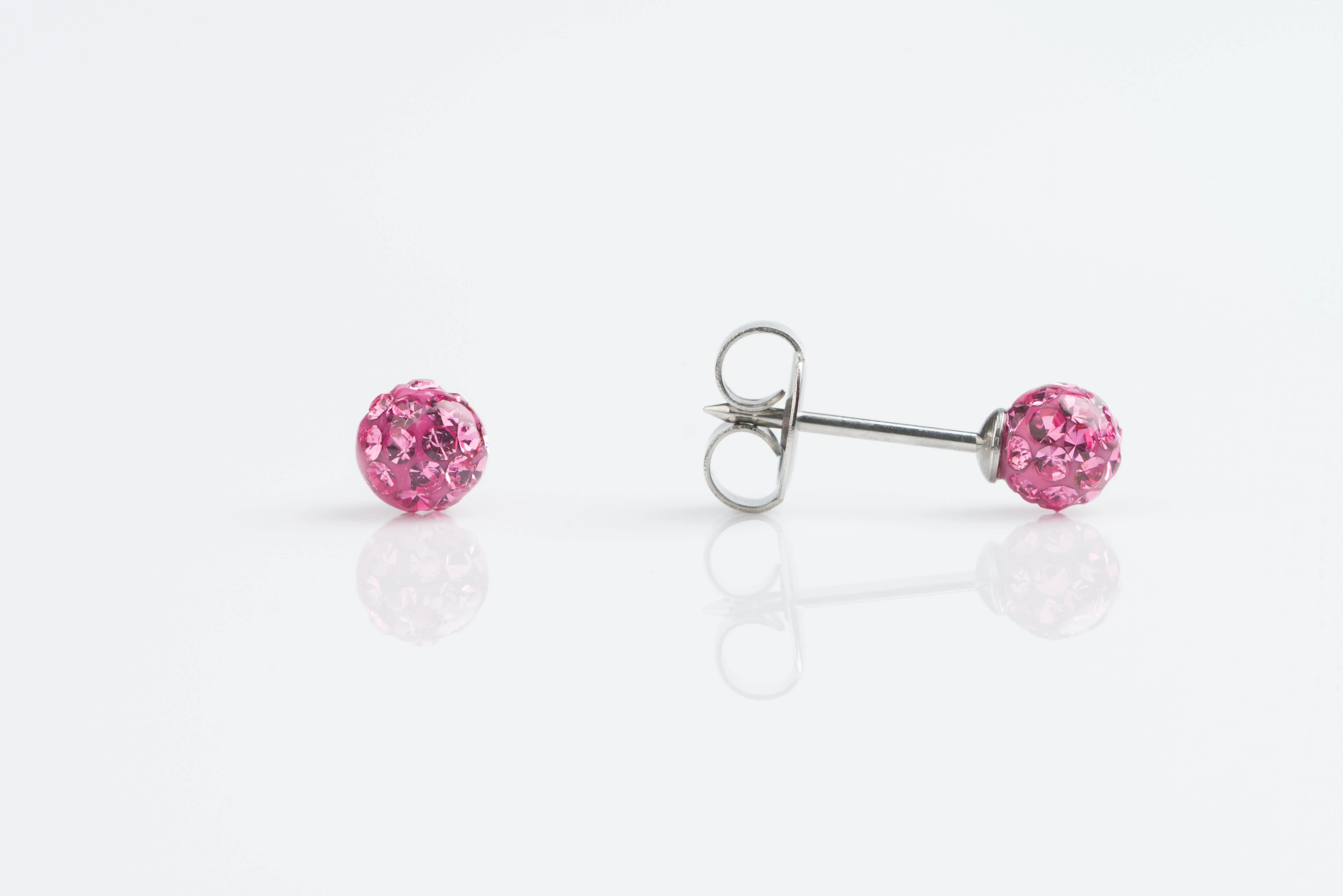 System 75 Fireball Piercing Studs - 4.5mm - October Rose - Stainless Steel