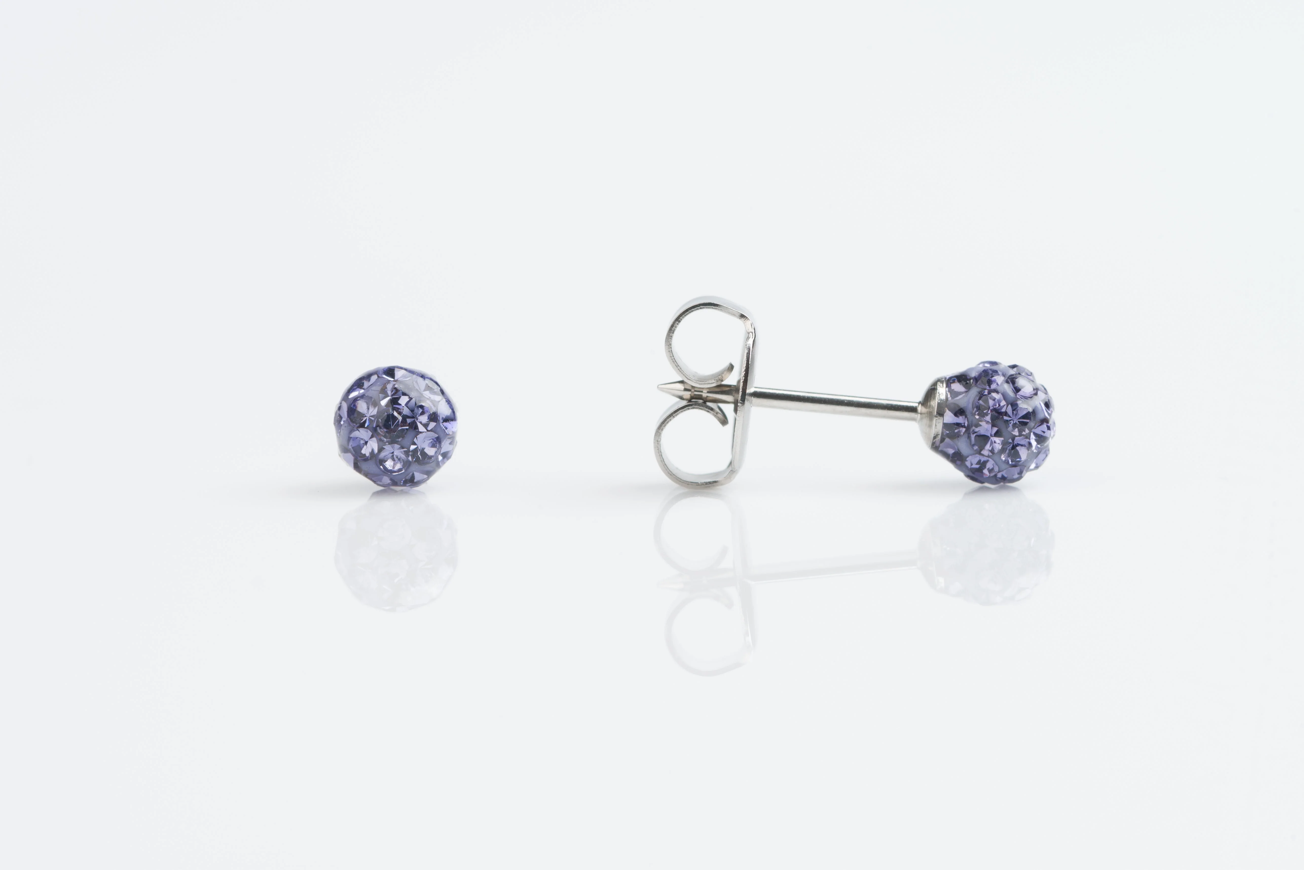System 75 Fireball Piercing Studs - 4.5mm - Tanzanite - Stainless Steel