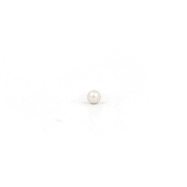 Sensitive Puff Pad Fashion - 3mm - White Pearl - Gold Plated - Image 2