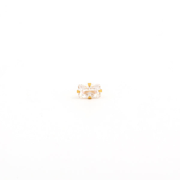 Sensitive Puff Pad Fashion - 5X3mm - Prong-Set Cubic Zirconia - Gold Plated - Image 2