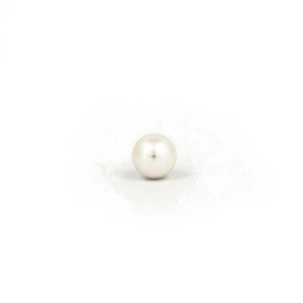 Sensitive Puff Pad Fashion - 6mm - White Pearl - Gold Plated - Image 2