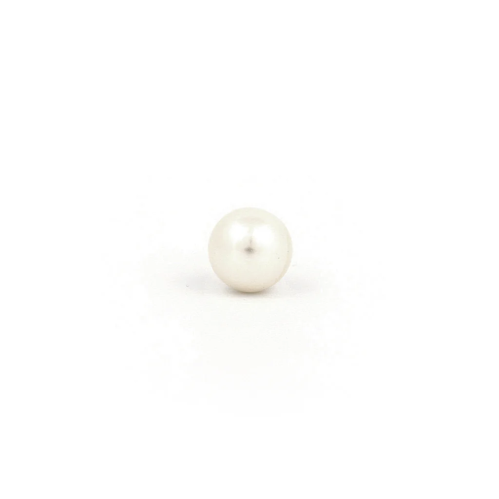 Sensitive Puff Pad Fashion - 7mm - White Pearl - Gold Plated - Image 2