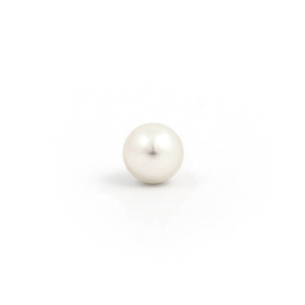 Sensitive Puff Pad Fashion - 8mm - White Pearl - Gold Plated - Image 2