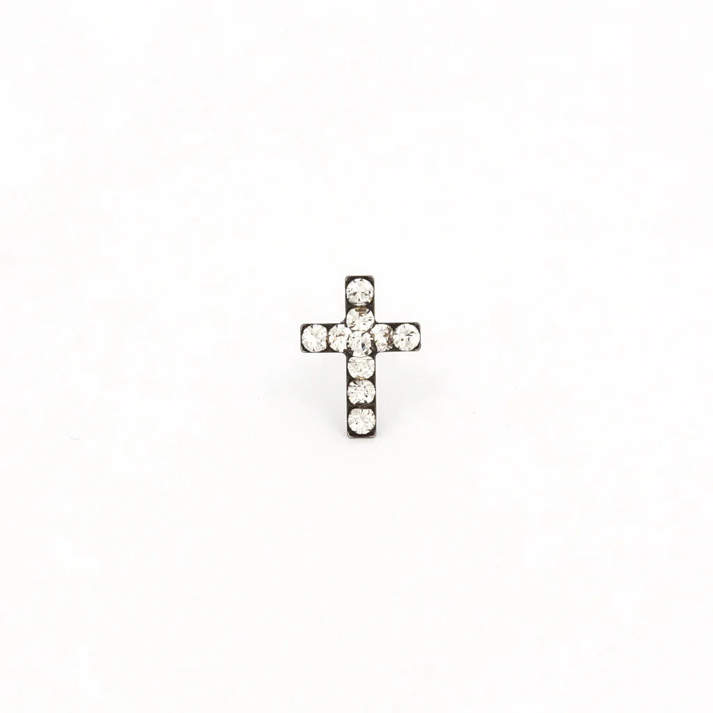 Sensitive Puff Pad Fashion - Cross - April Crystal - Stainless Steel - Image 2