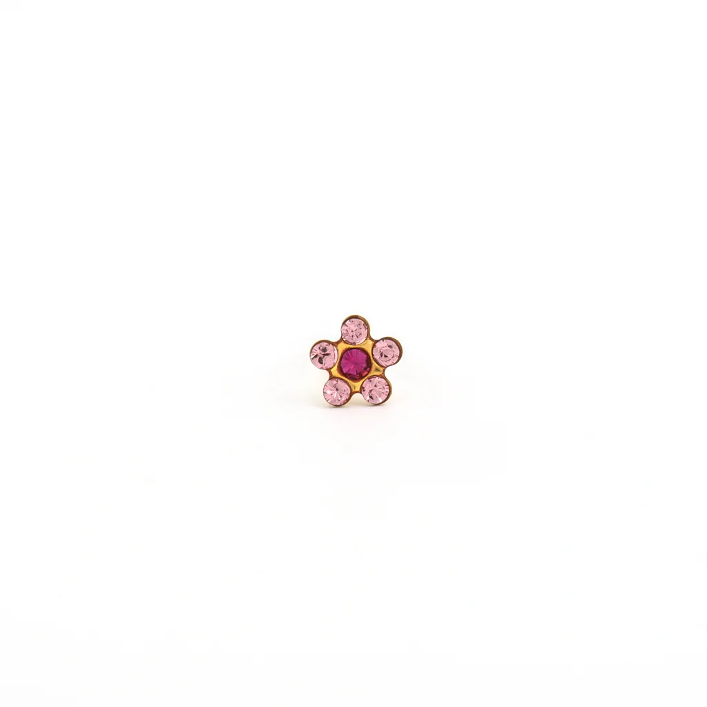Sensitive Puff Pad Fashion - Daisy - Light Rose/Fuchsia - Gold Plated - Image 2
