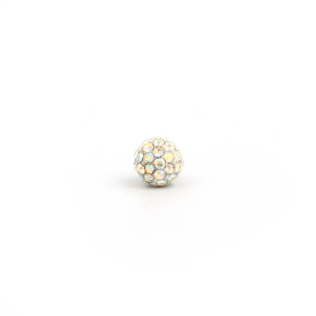Sensitive Puff Pad Fashion - Fireball - 6mm - Ab Crystal - Stainless Steel - Image 2