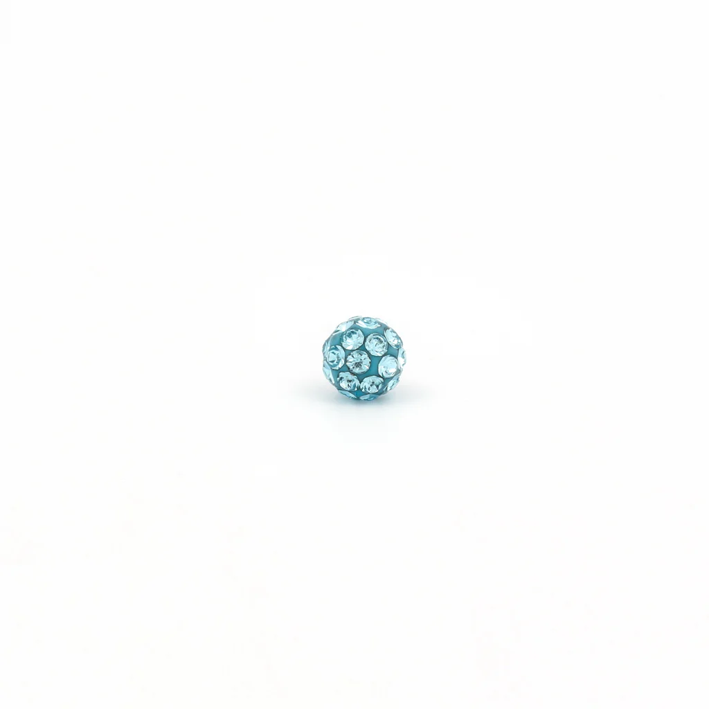 Sensitive Puff Pad Fashion - Fireball - 4.5mm - March Aquamarine Crystal - Stainless Steel - Image 2
