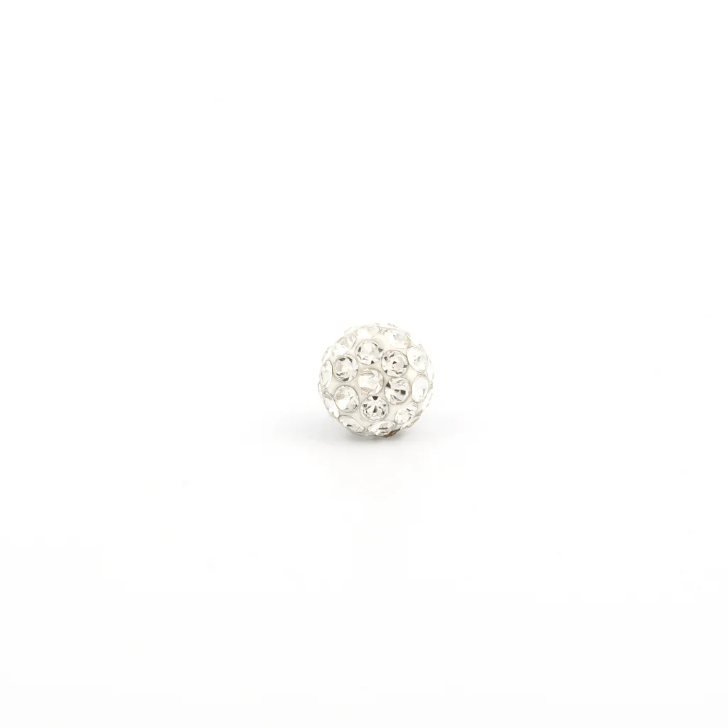 Sensitive Puff Pad Fashion - Fireball - 6mm - April Crystal - Stainless Steel - Image 2
