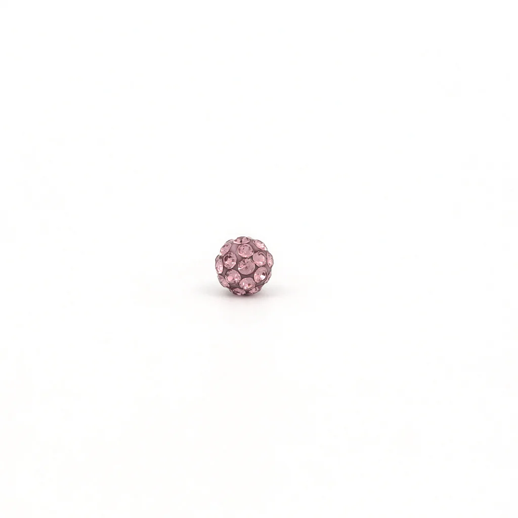 Sensitive Puff Pad Fashion - Fireball - 4.5mm - Light Amethyst Crystal - Stainless Steel - Image 2