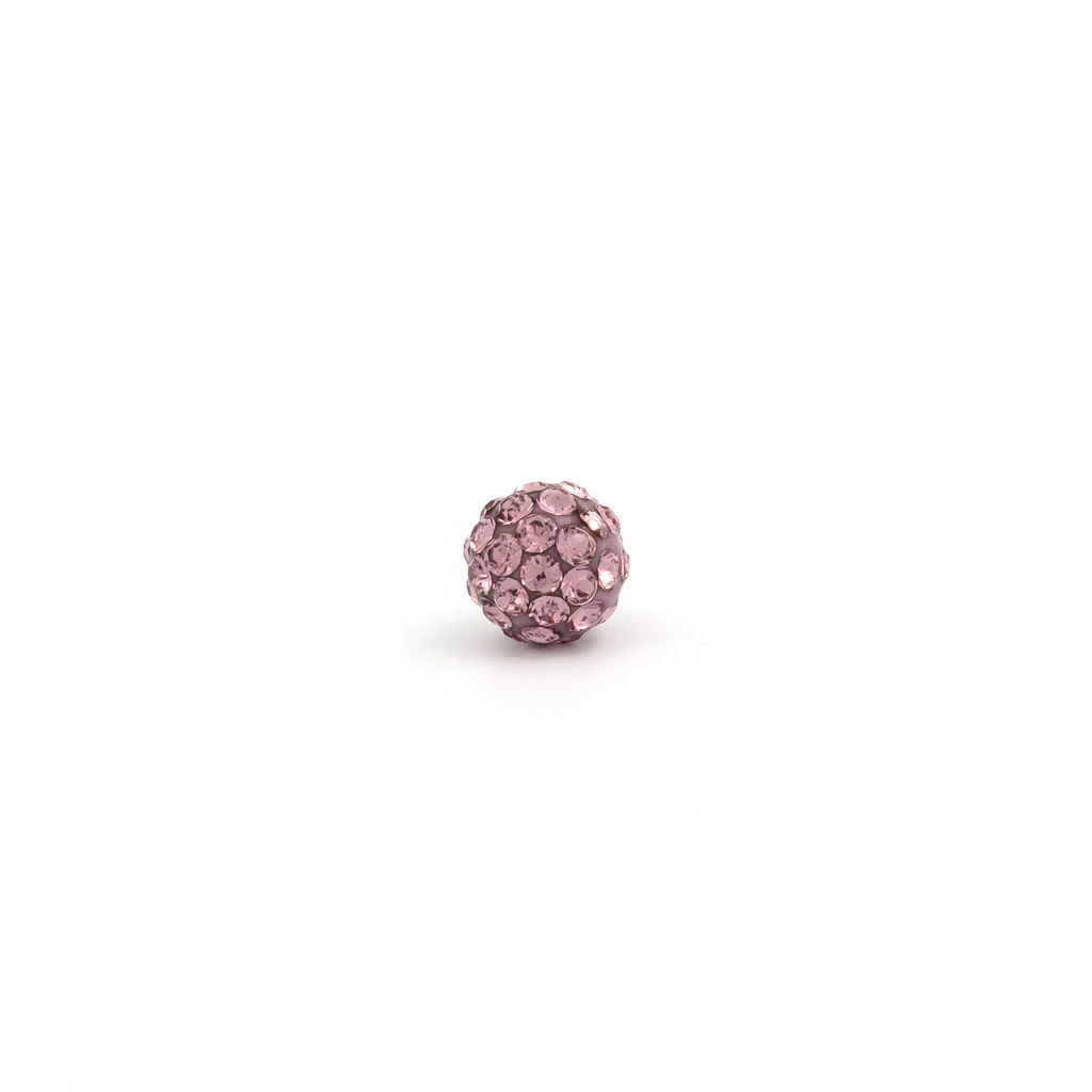 Sensitive Puff Pad Fashion - Fireball - 6mm - Light Amethyst Crystal - Stainless Steel - Image 2