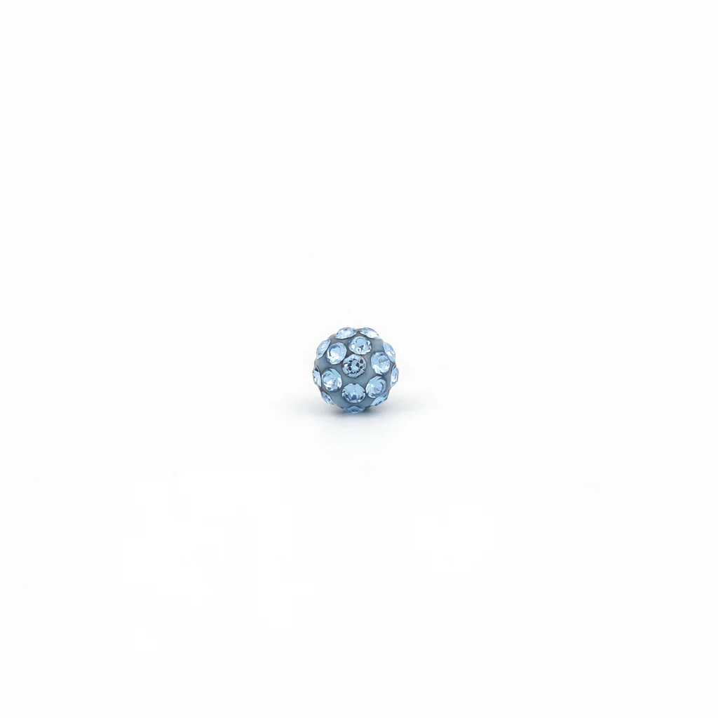 Sensitive Puff Pad Fashion - Fireball - 4.5mm - Light Sapphire Crystal - Stainless Steel - Image 2