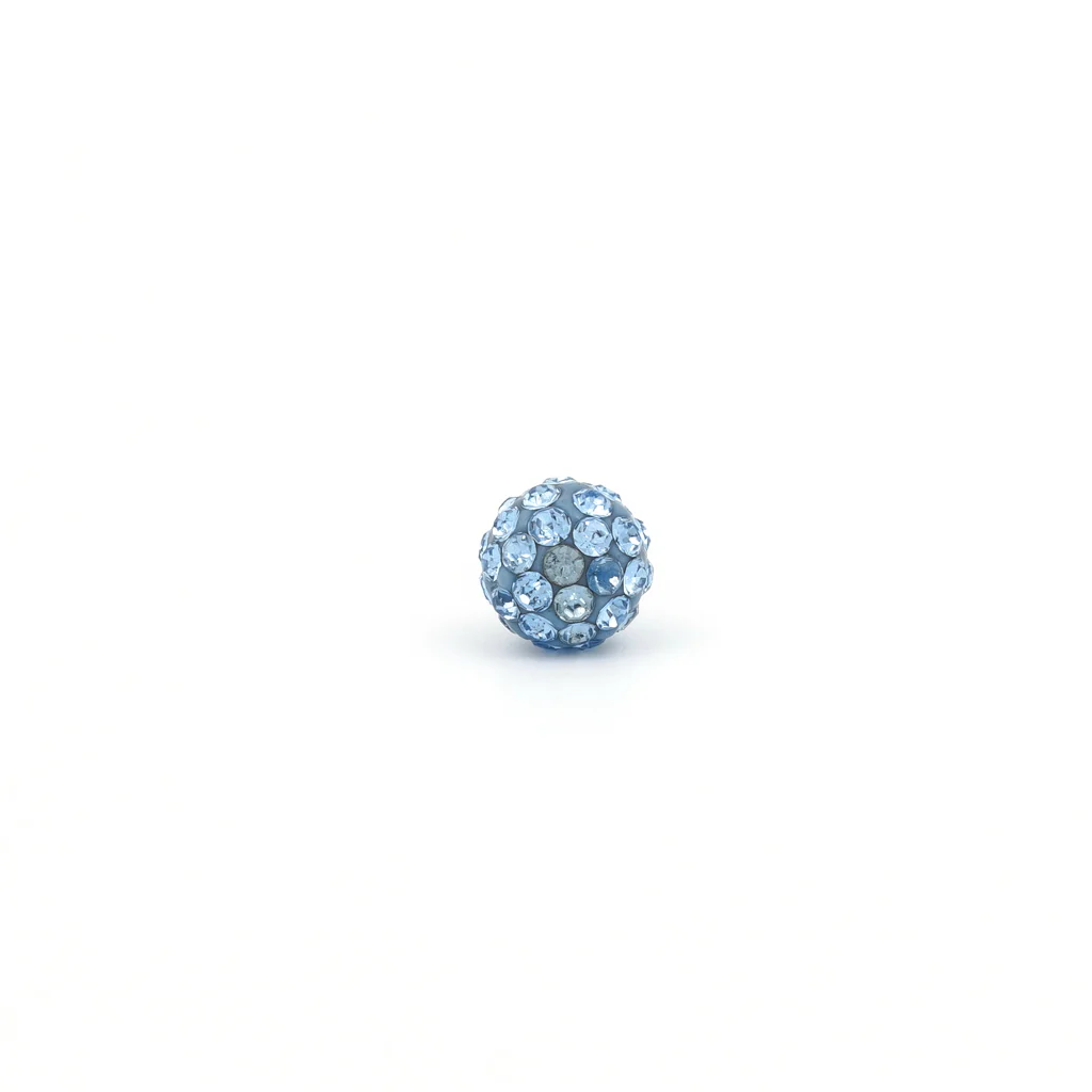 Sensitive Puff Pad Fashion - Fireball - 6mm - Light Sapphire Crystal - Stainless Steel - Image 2