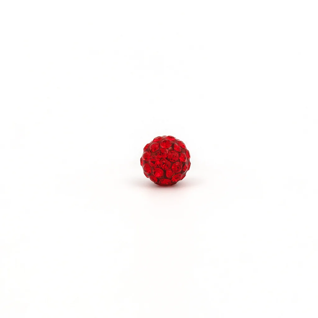 Sensitive Puff Pad Fashion - Fireball - 6mm - Light Siam Crystal - Stainless Steel - Image 2