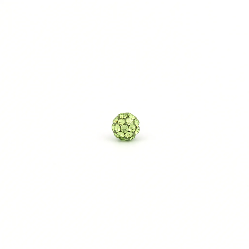 Sensitive Puff Pad Fashion - Fireball - 4.5mm - August Peridot Crystal - Stainless Steel - Image 2