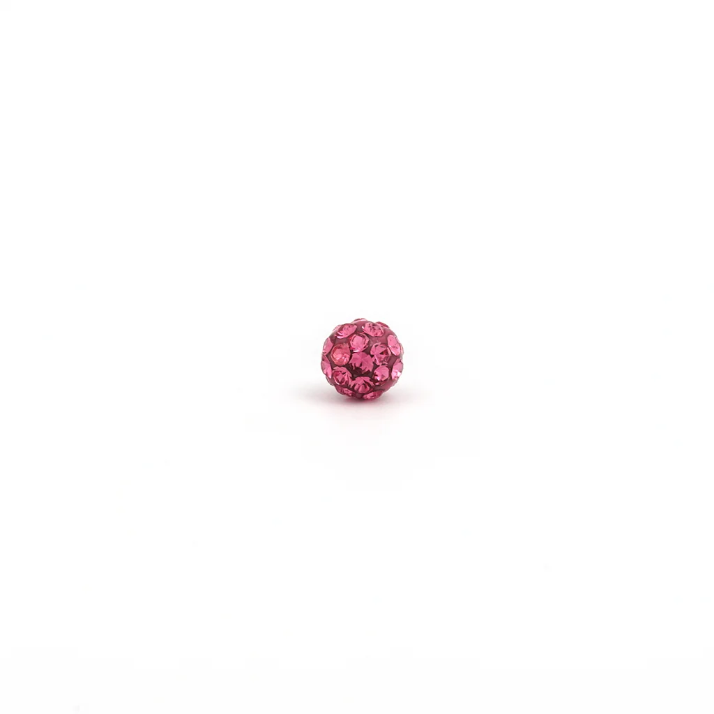 Sensitive Puff Pad Fashion - Fireball - 4.5mm - October Rose Crystal - Stainless Steel - Image 2