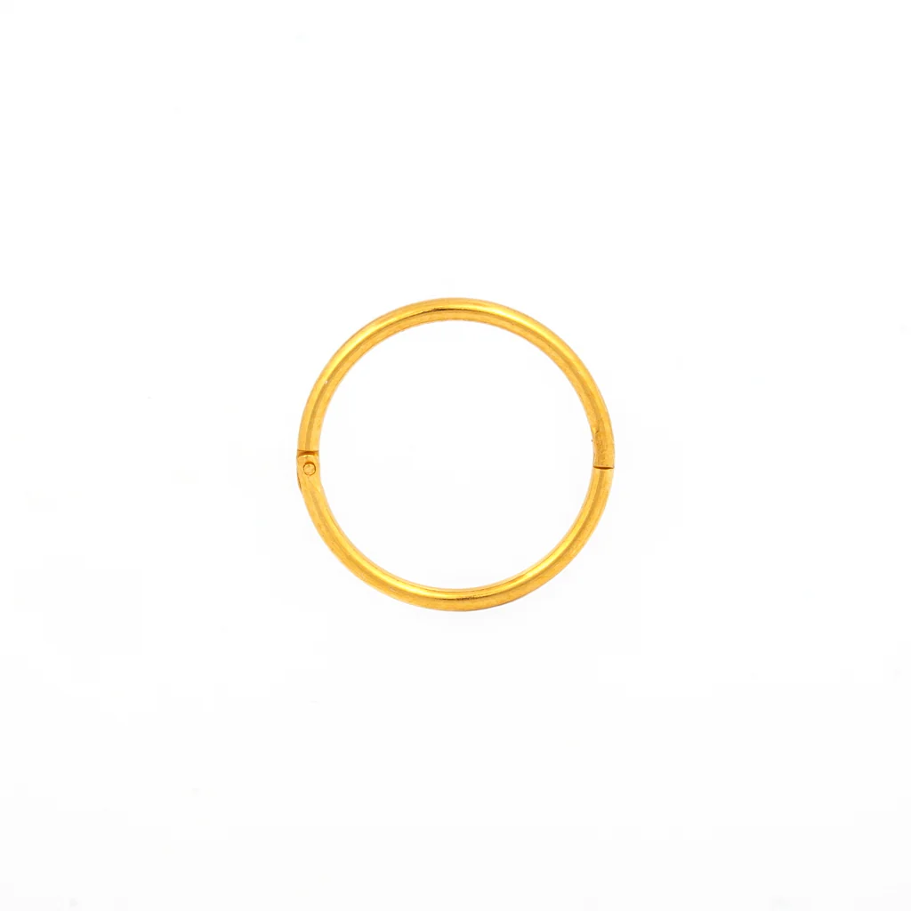 Sensitive Sterilized Smooth Hinged Hoop Fashion - 1/2" - 18GA - .925 Silver - Gold Plated - Image 2