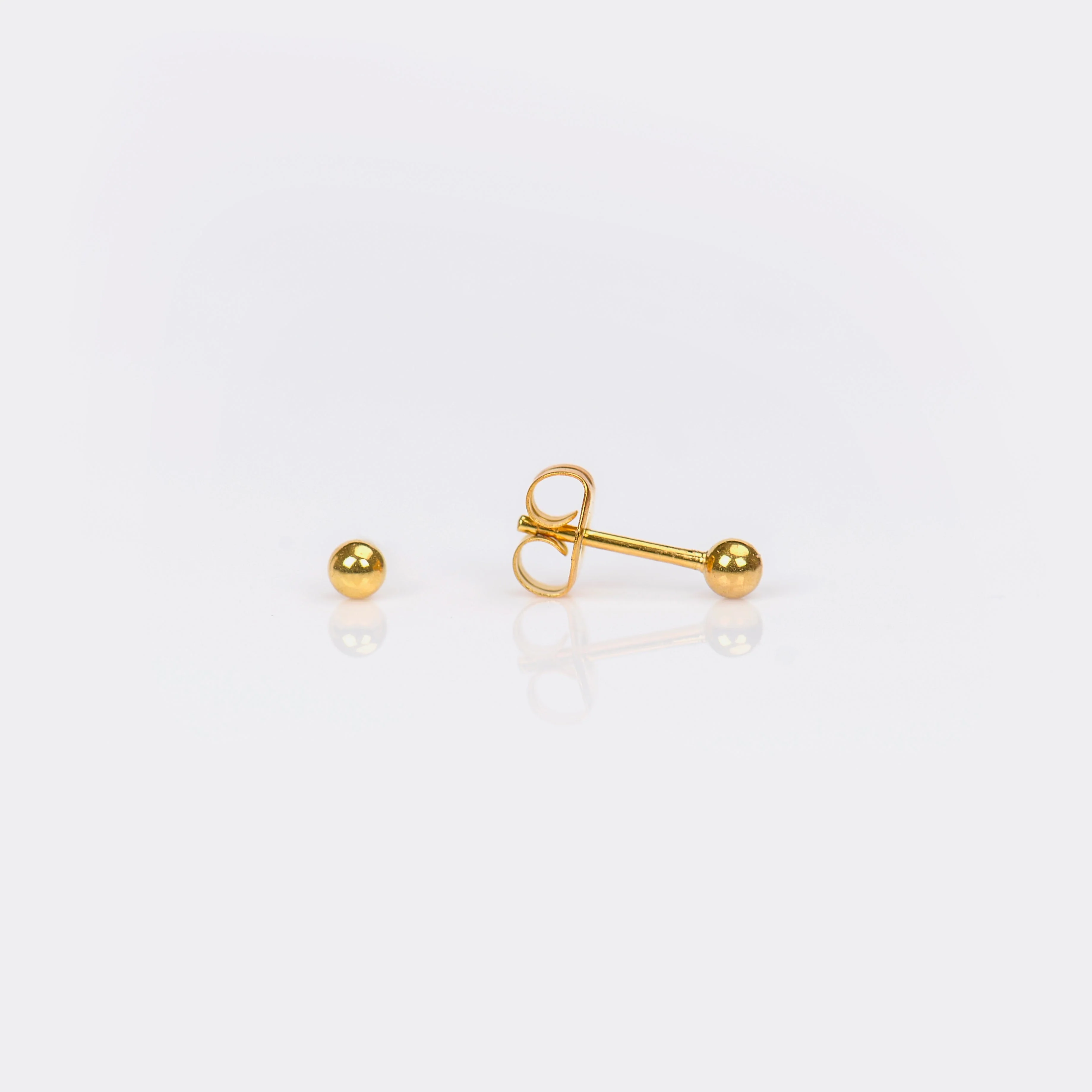 Sensitive Sterilized Ball Fashion Studs - 3mm - Gold Plated
