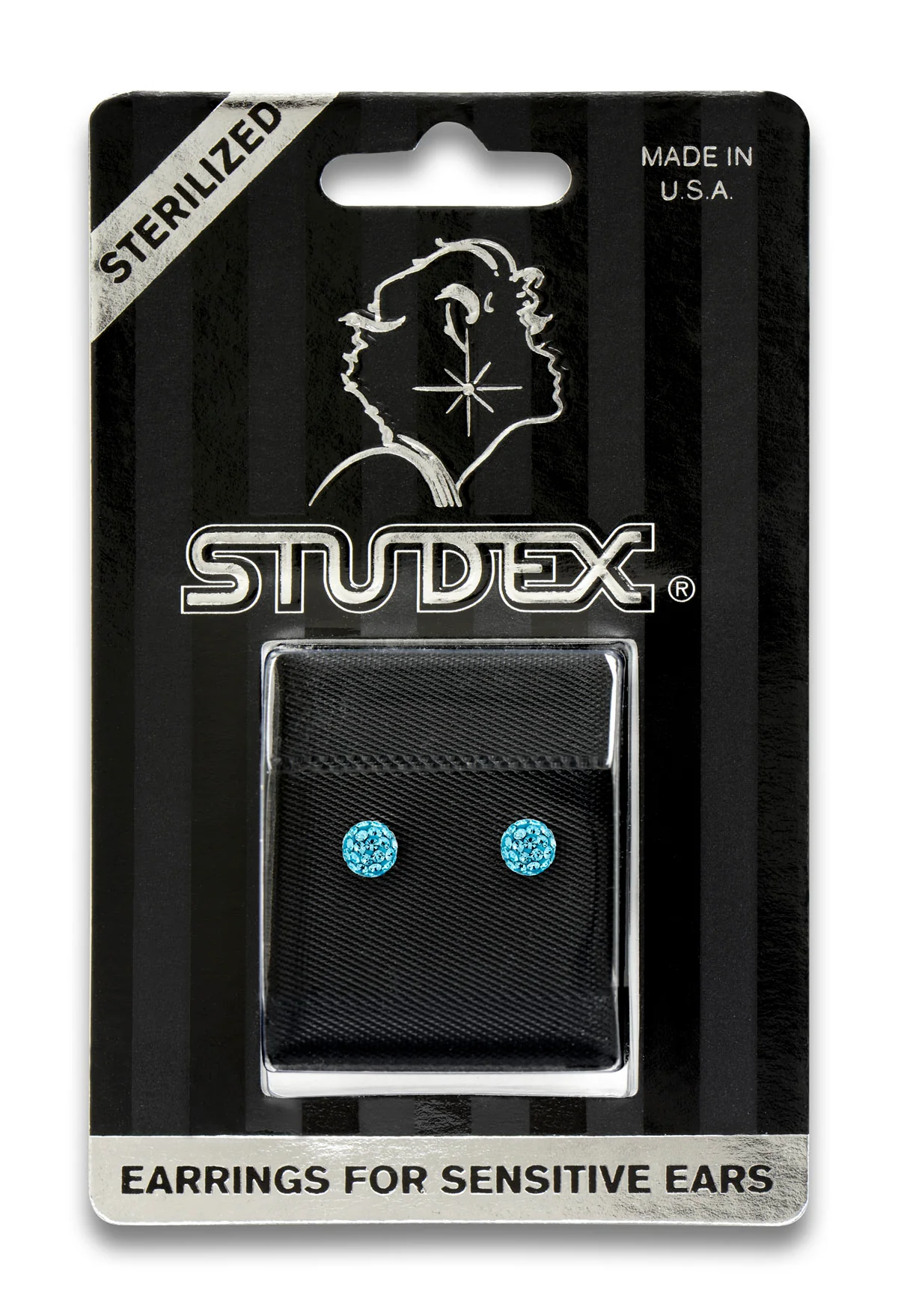 Sensitive Sterilized Fireball Fashion Studs - Aquamarine - 4.5mm - Stainless Steel - Image 2