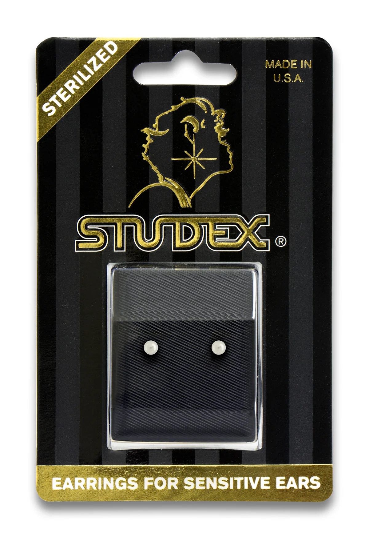 Sensitive Sterilized Prong-Set Pearl Fashion Studs - 3mm - Gold Plated - Image 2