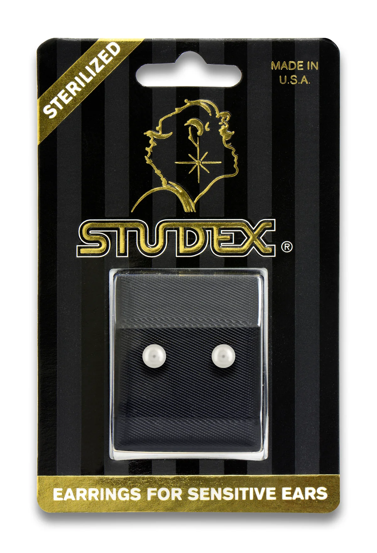 Sensitive Sterilized Prong-Set Pearl Fashion Studs - 4mm - Gold Plated