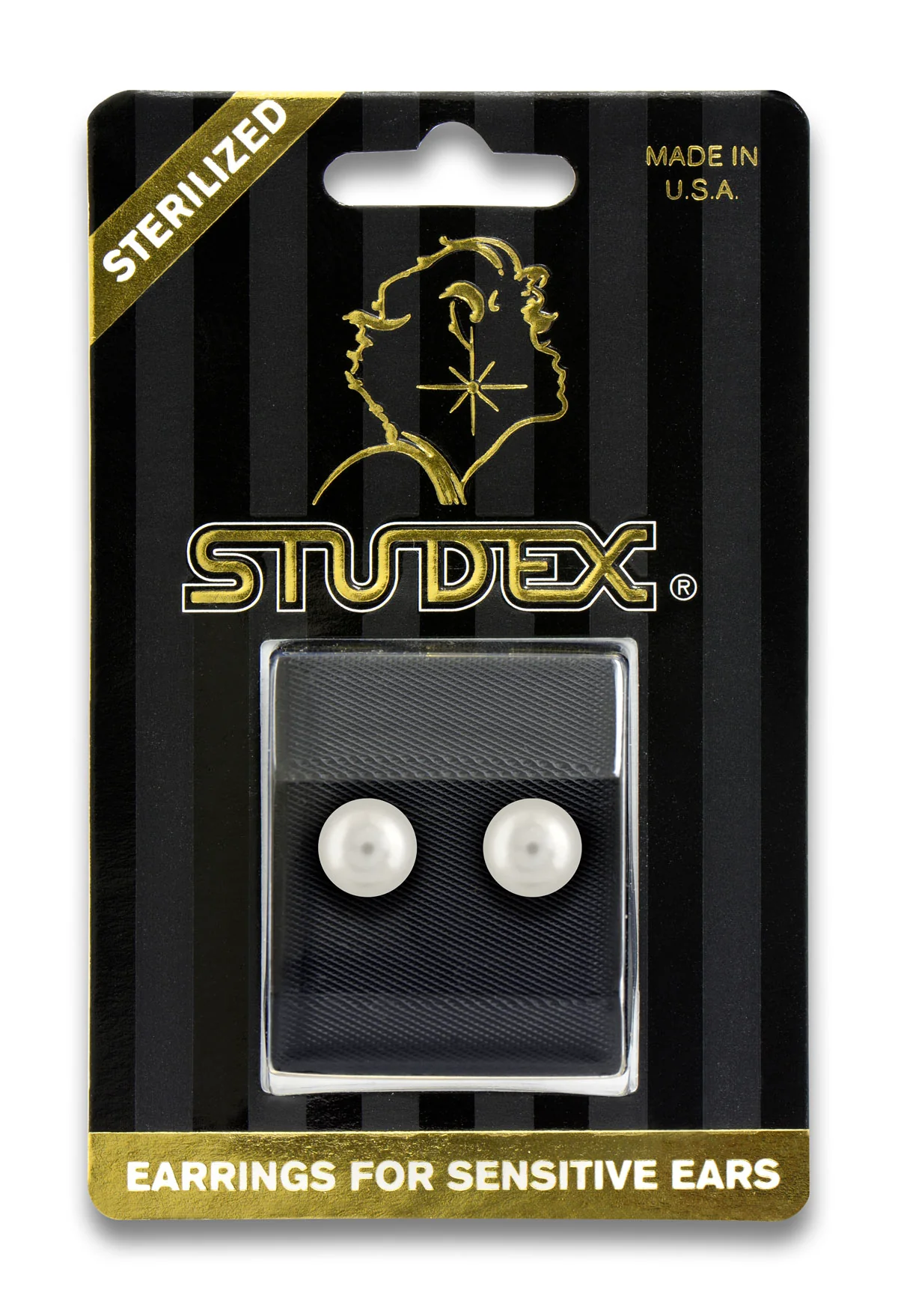 Sensitive Sterilized Prong-Set Pearl Fashion Studs - 7mm - Gold Plated