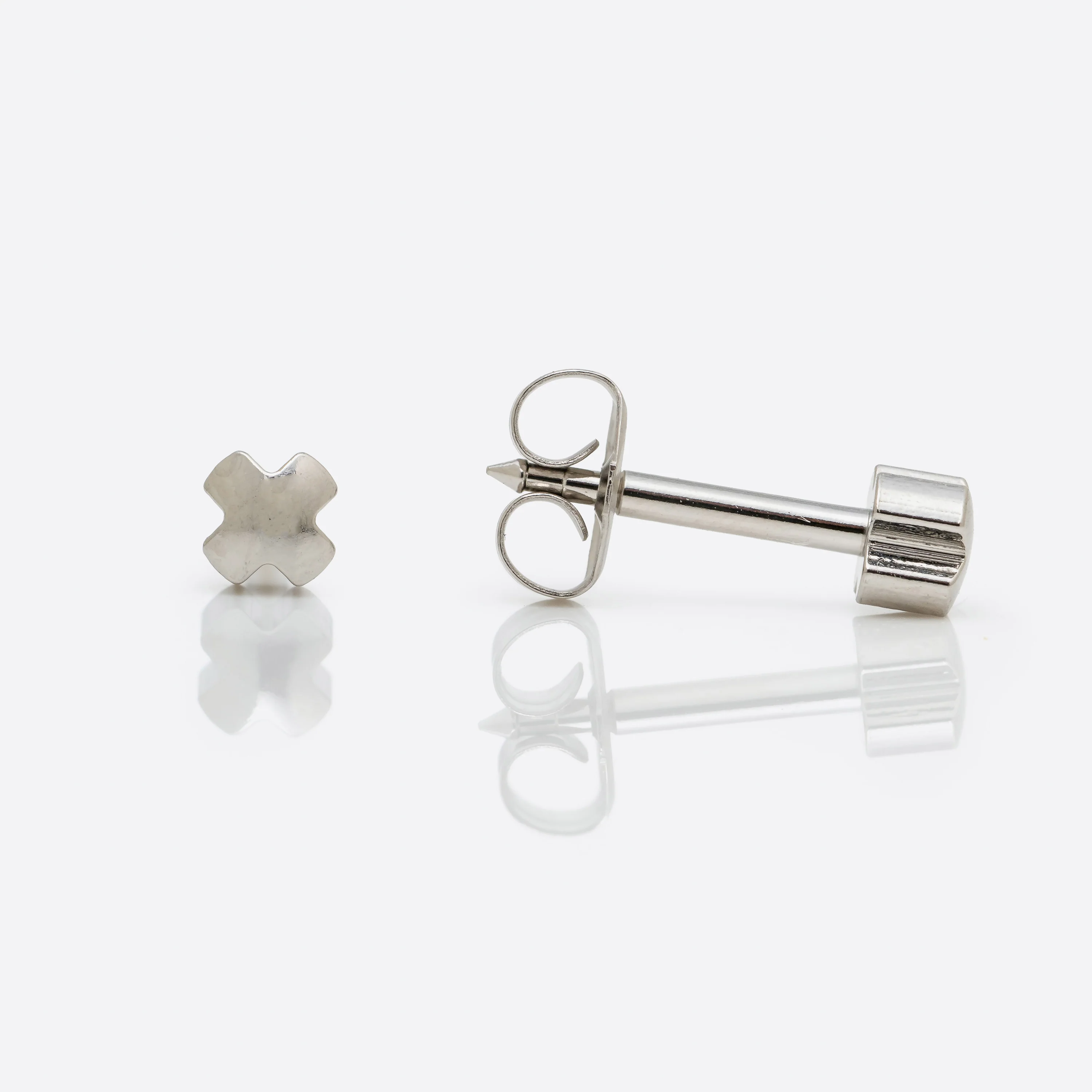 Cross Universal Flatpack Piercing Studs - Stainless Steel - Regular Adaptor