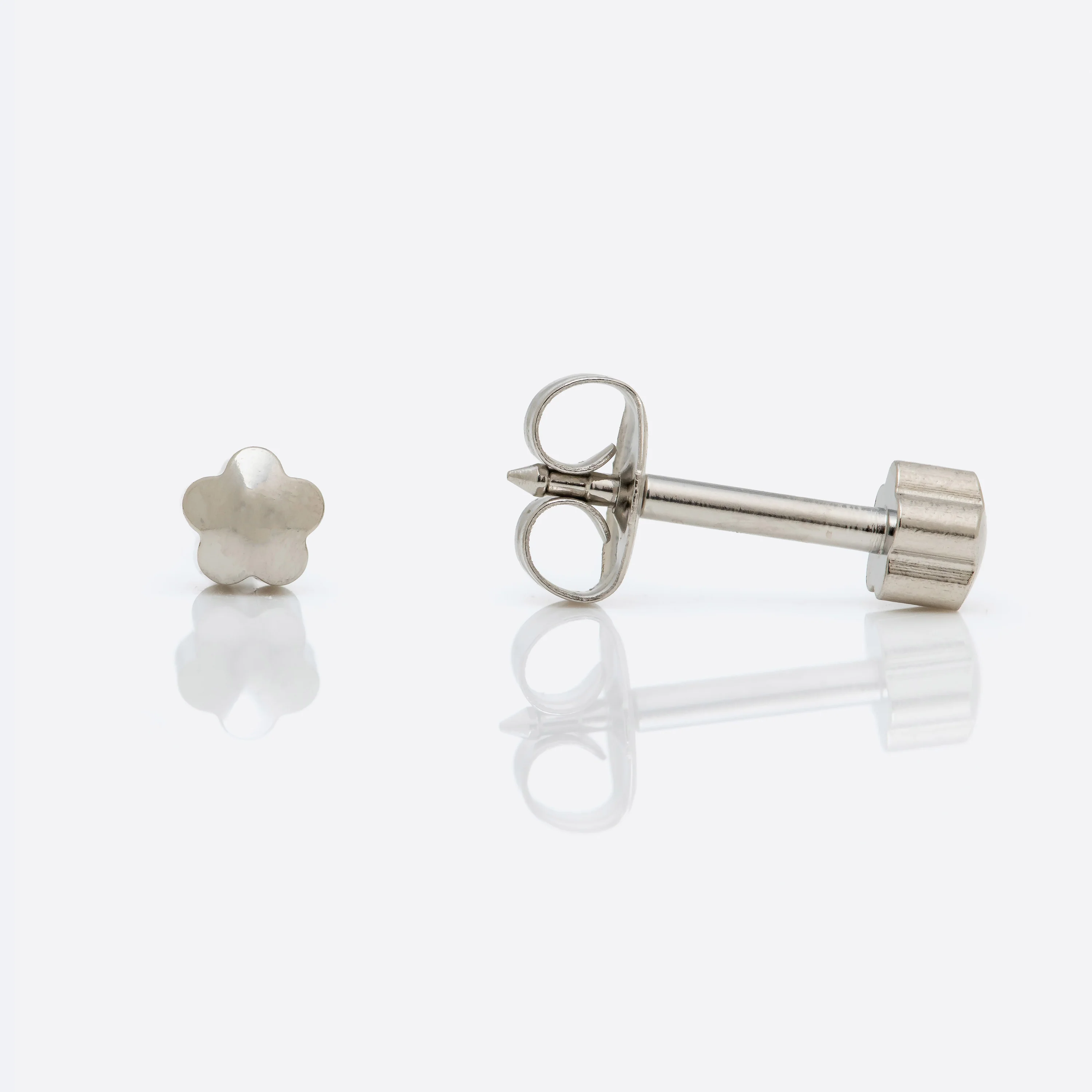 Flower Universal Flatpack Piercing Studs - Stainless Steel - Regular Adaptor