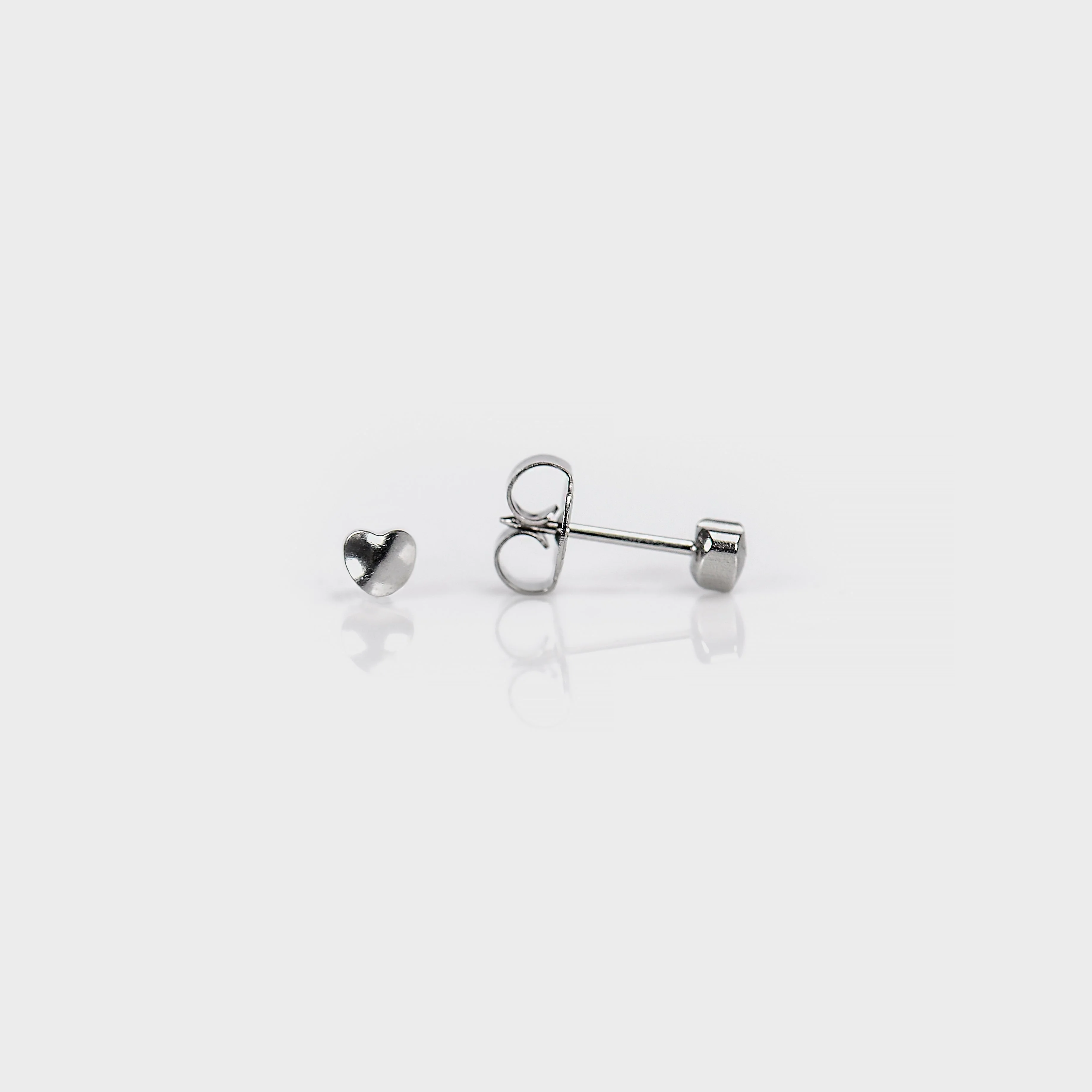 System 75 Heart Piercing Studs - 4mm - Stainless Steel