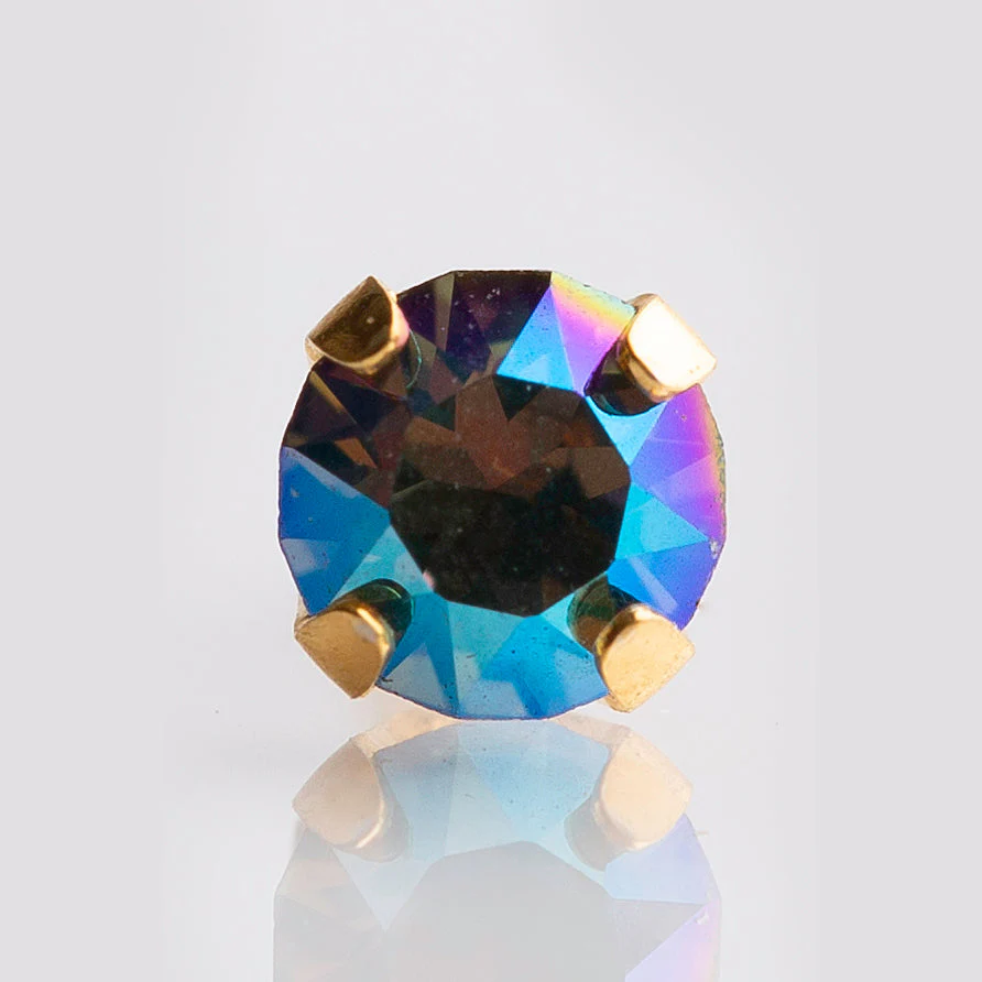 System 75 Shimmer Crystal Piercing Studs - Diamond Crystal - Gold Plated - Image 2