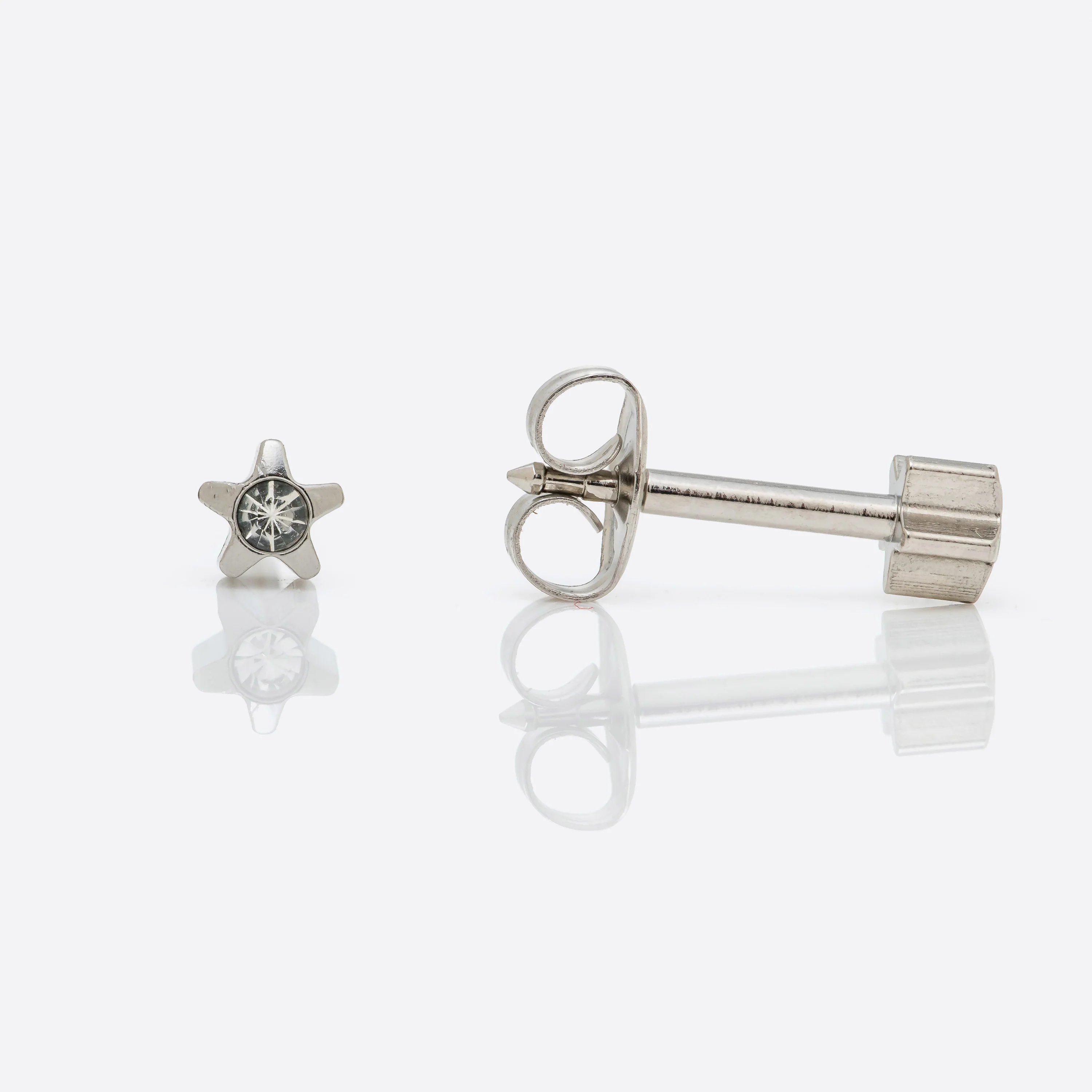 Starlite Crystal Universal Flatpack Piercing Studs - Stainless Steel - Regular Adaptor