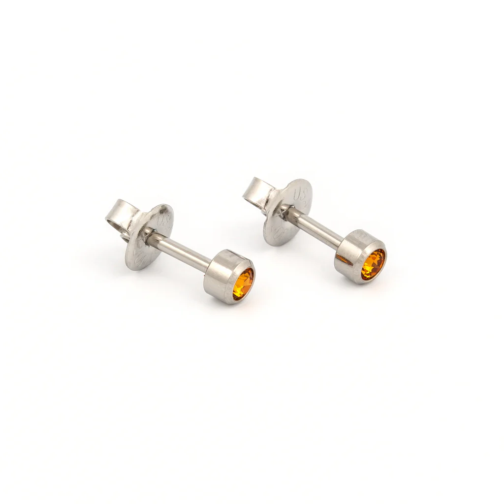 Bezel Crystal Universal Select Carded Piercing Studs - Image 34