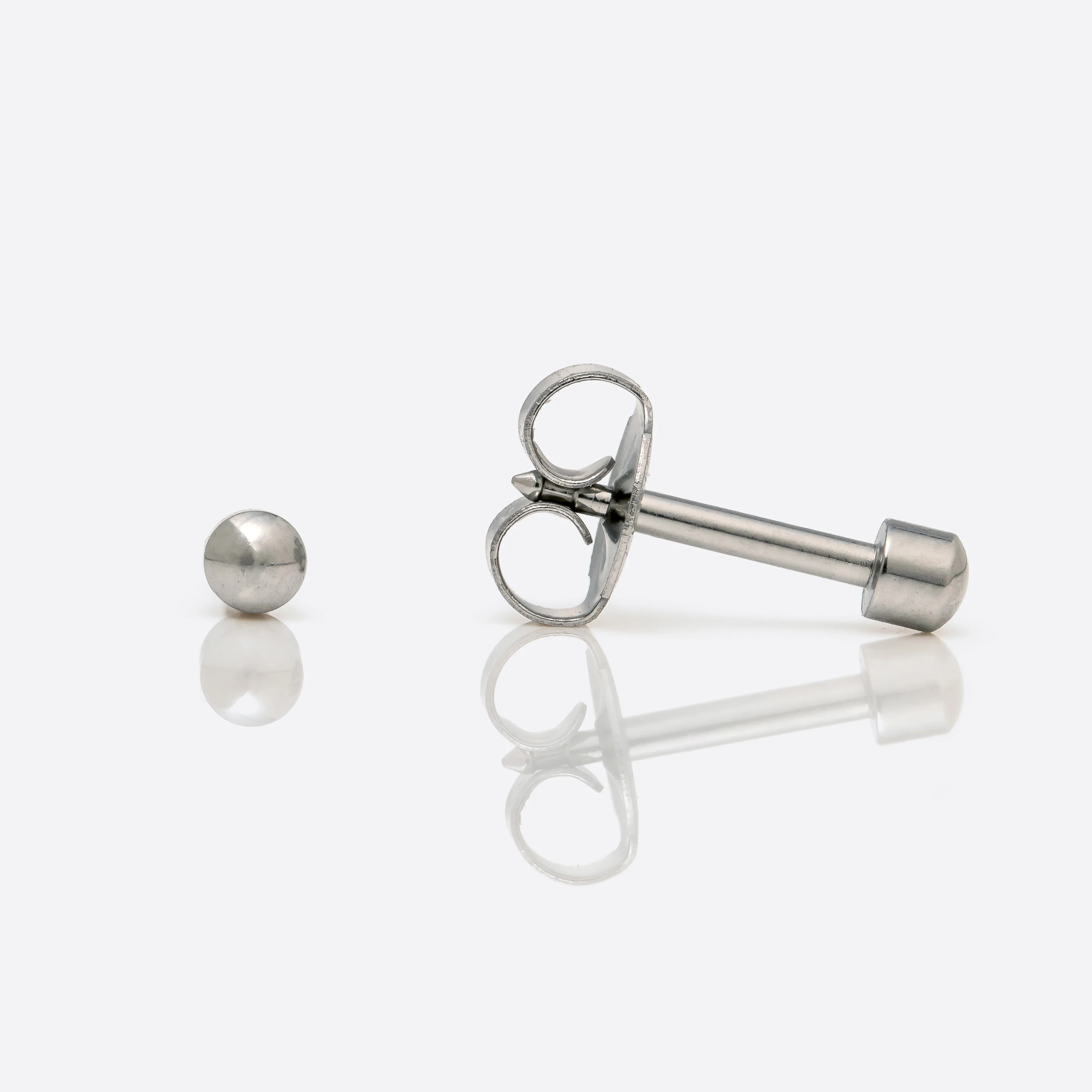 Ball Polished Universal Flatpack Piercing Studs - Stainless Steel - Mini Adaptor