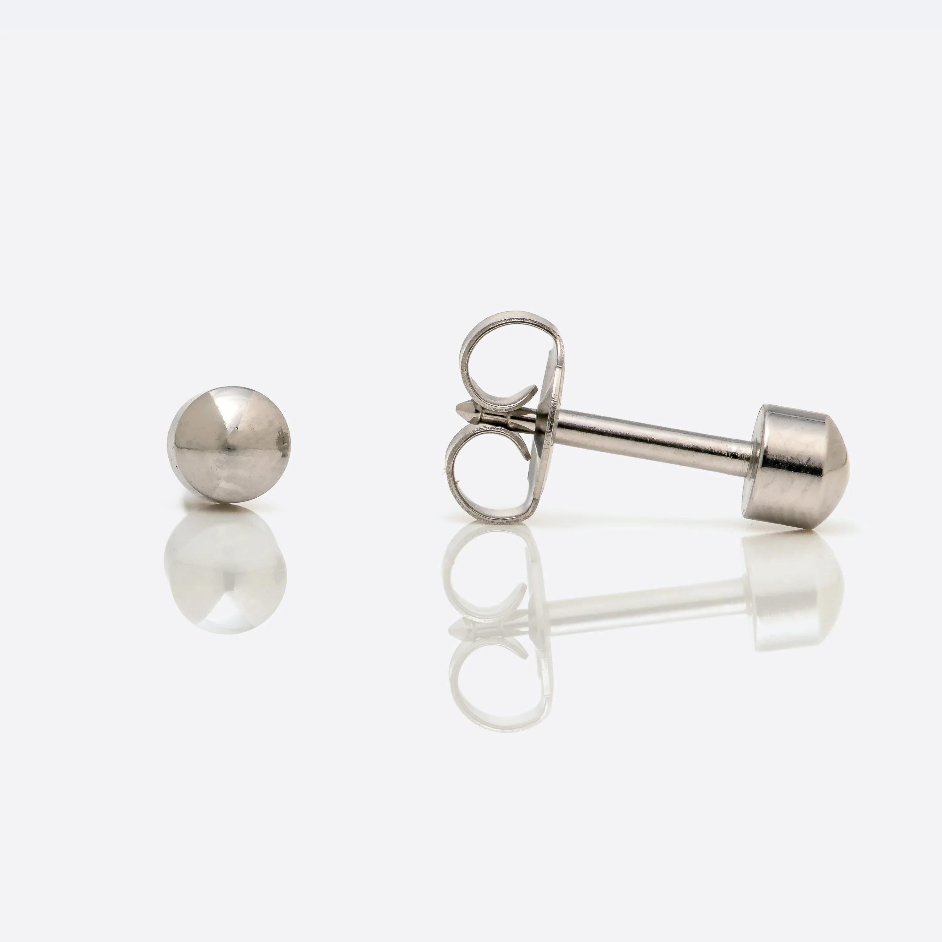 Ball Polished Universal Flatpack Piercing Studs - Stainless Steel - Regular Adaptor