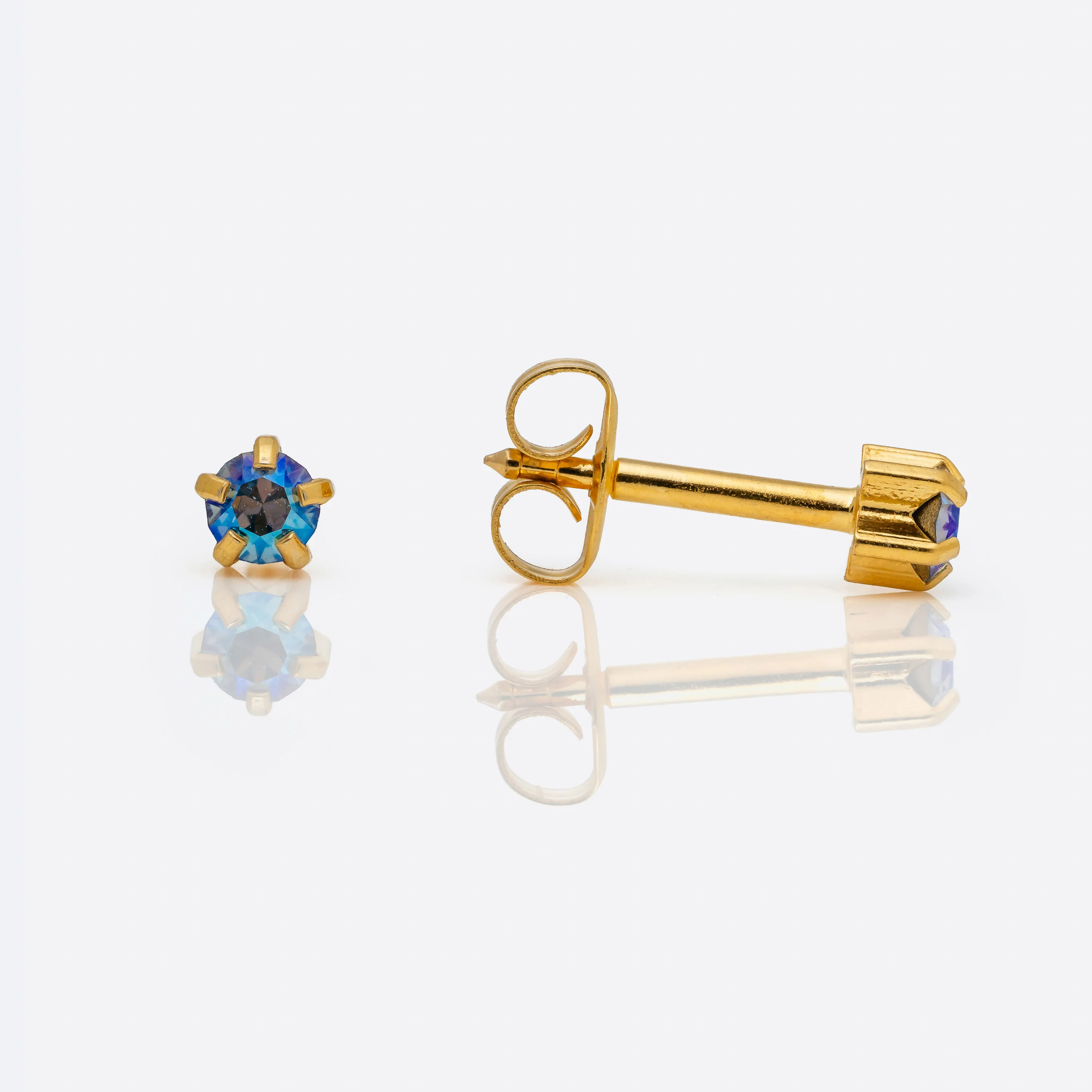 Shimmers Crystal Universal Flatpack Piercing Studs - Gold Plated - Assorted Crystal - Regular Adaptor - Image 5