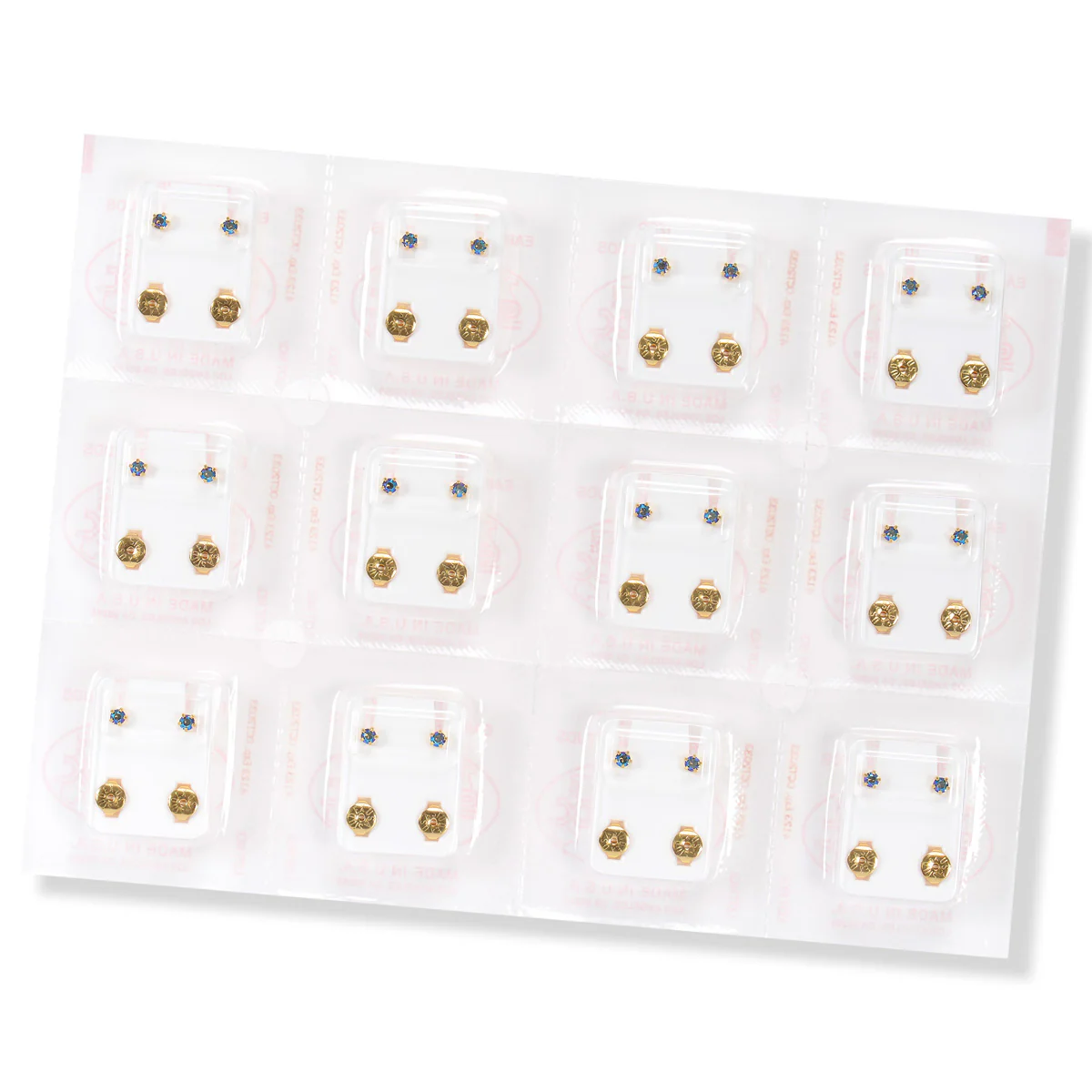 Shimmers Crystal Universal Flatpack Piercing Studs - Gold Plated - Diamond Crystal - Regular Adaptor - Image 2