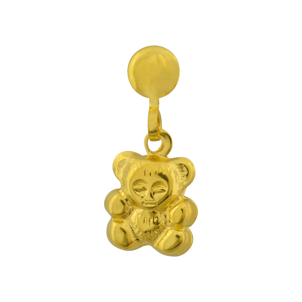 Tiny Tips Drop Teddy Bear Studs - Gold Plated