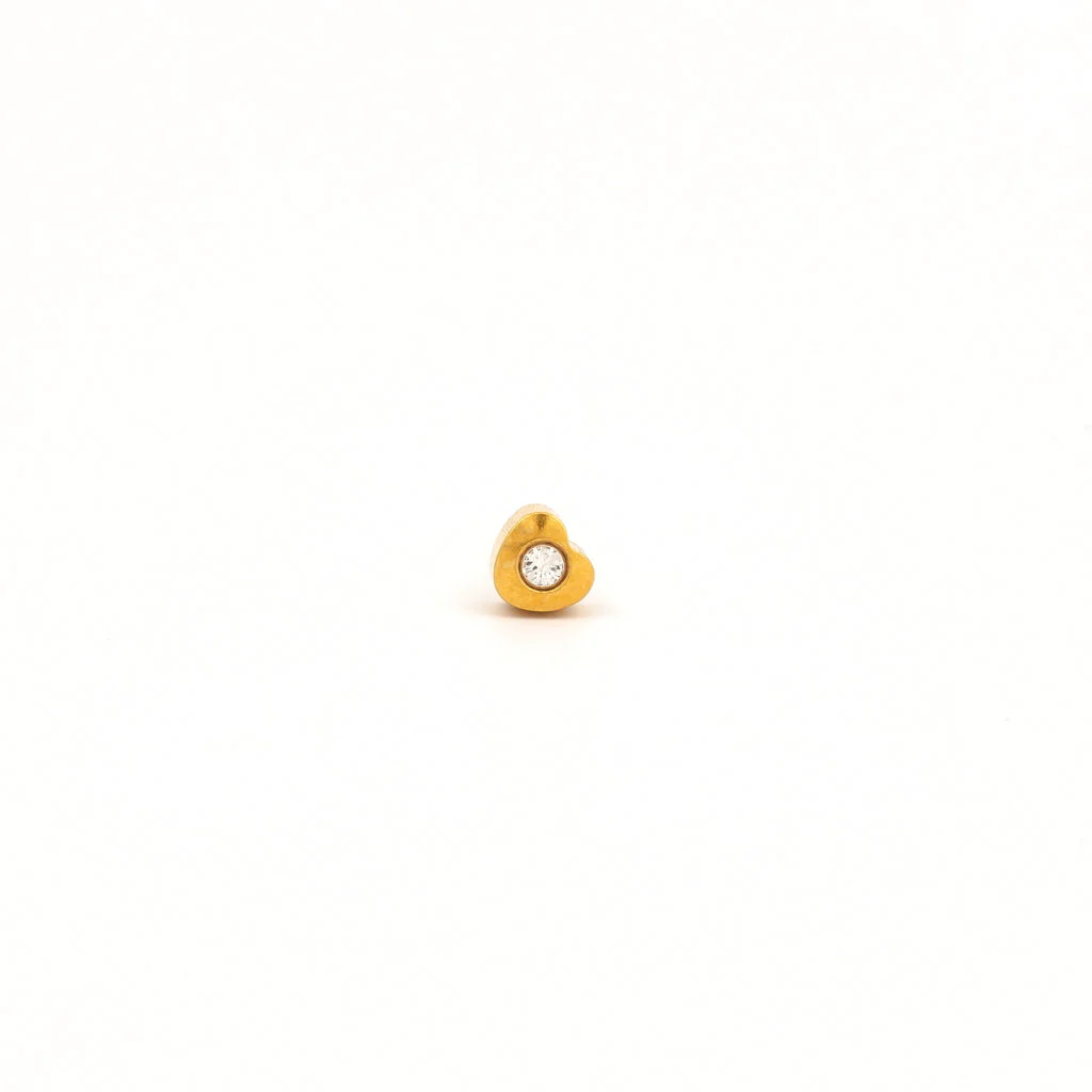 Tiny Tips Heartlite Crystal Studs - 4mm - Gold Plated - Image 2