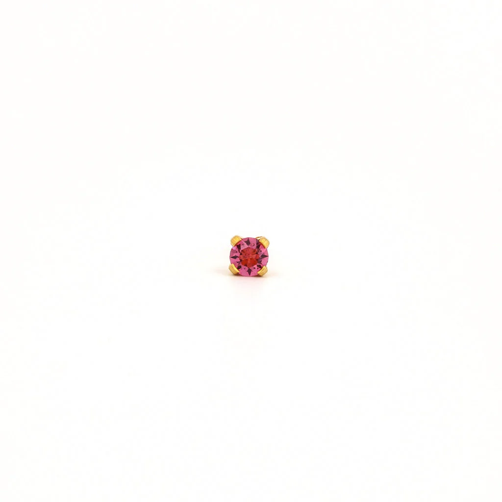 Tiny Tips Prong Set Crystal Studs - October Rose - Gold Plated - Image 2
