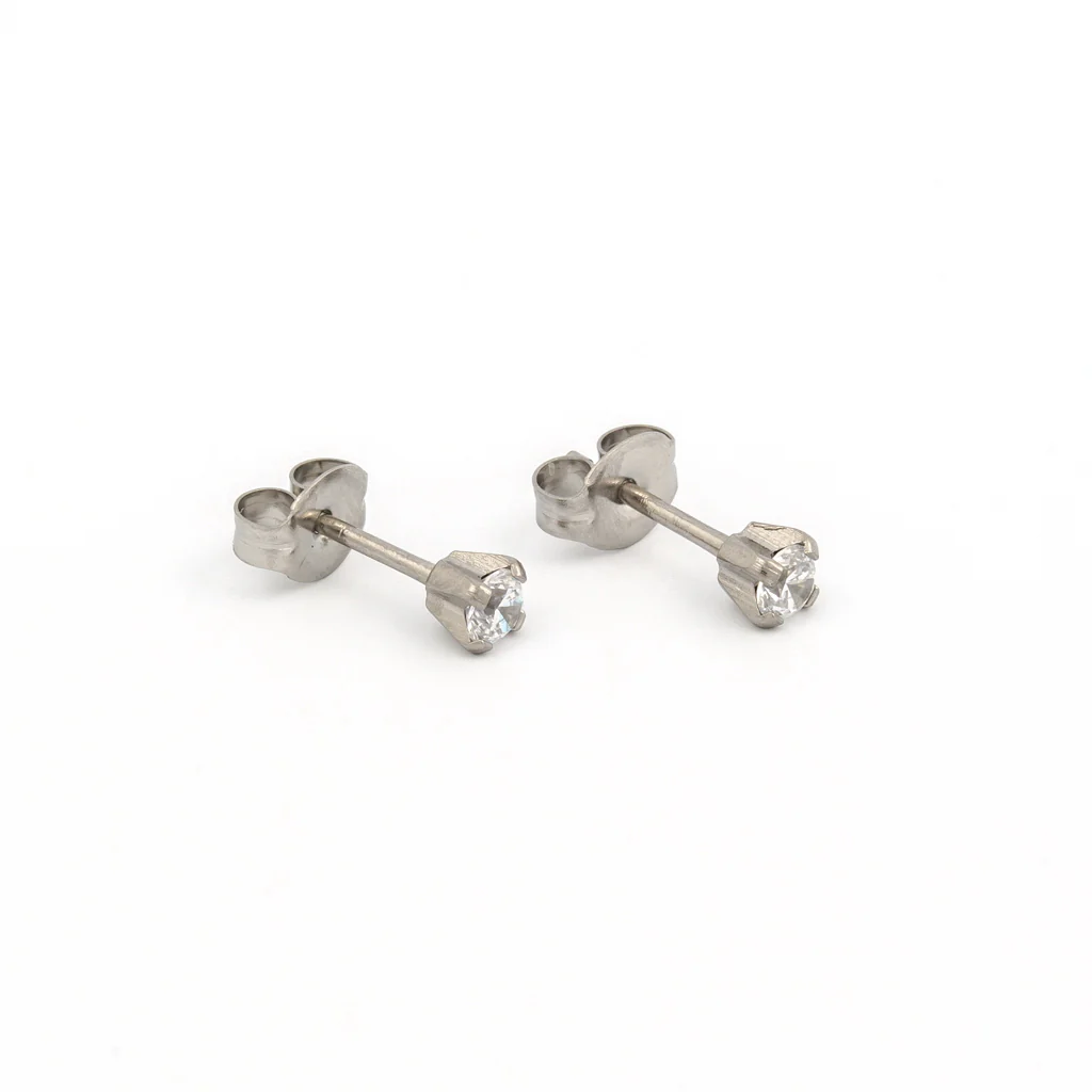 Tiny Tips Prong Set Cubic Zirconia Studs - 3MM - Stainless Steel